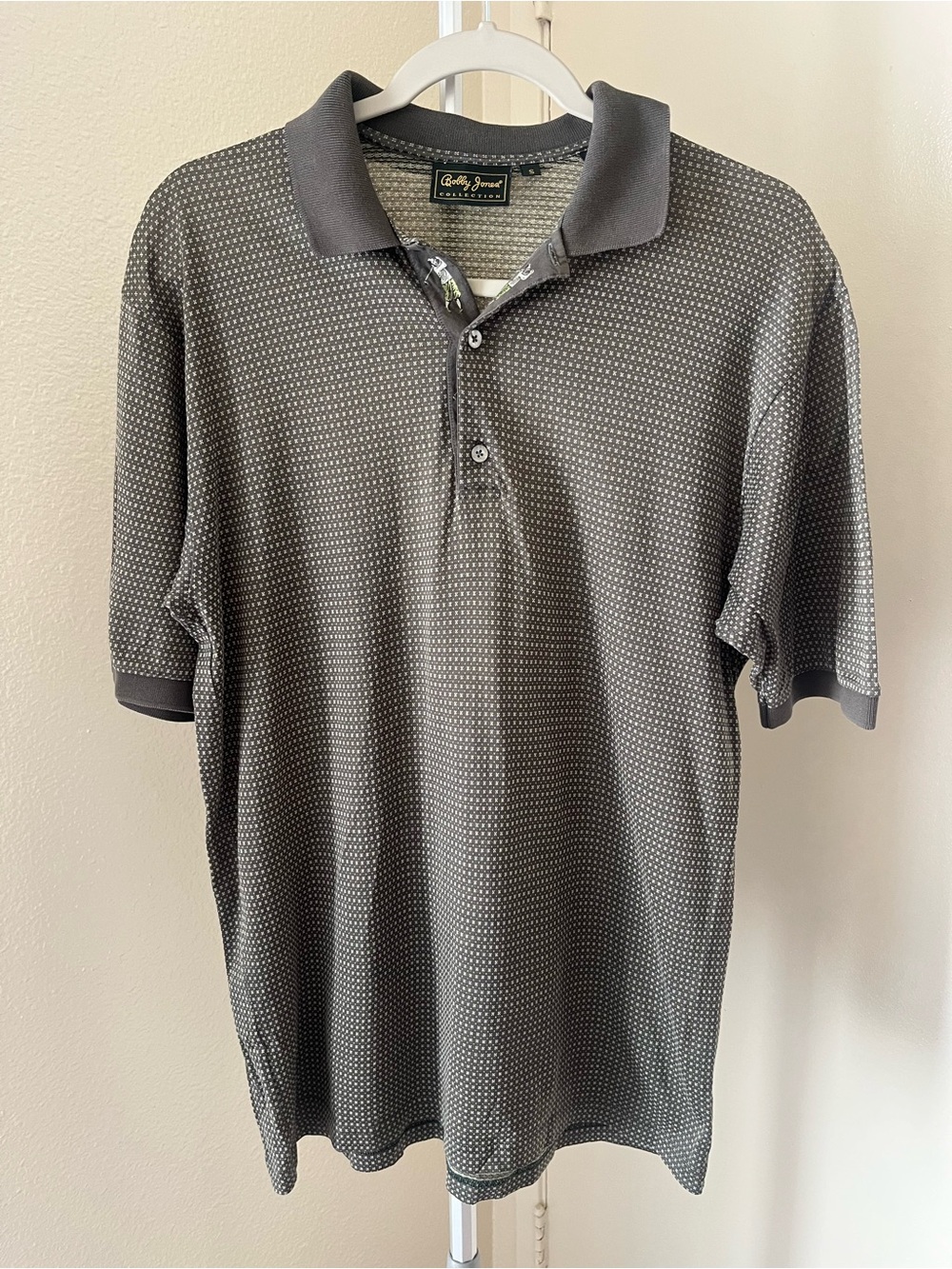 Vintage Bobby Jones Collection Textured Golf Polo Shirt Made In Italy Size S
